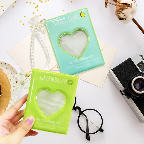 Vista 6 de 2 piezas Kpop soporte para tarjetas fotográficas, mini álbum de fotos de 3 pulgadas, carpeta de tarjetas fotográficas, pequeño libro de tarjetas