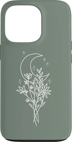 Vista 10 de Funda botánica de flores silvestres para iPhone 16 verde salvia