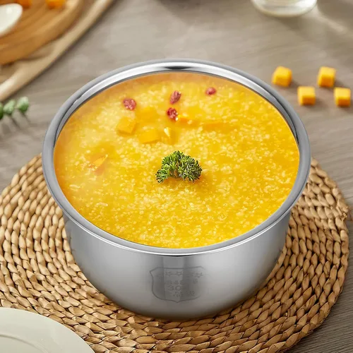 Vista 3 de Zerodeko Reemplazo de olla de arroz de 2 litros, olla interior antiadherente de acero inoxidable, olla de olla a presión tradicional, accesorios