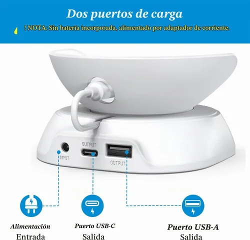 Vista 4 de PlusAcc Soporte para Pop con puertos de carga USB-C y USB-A, estación base de soporte de mesa para cargar teléfonos celulares y auriculares, base