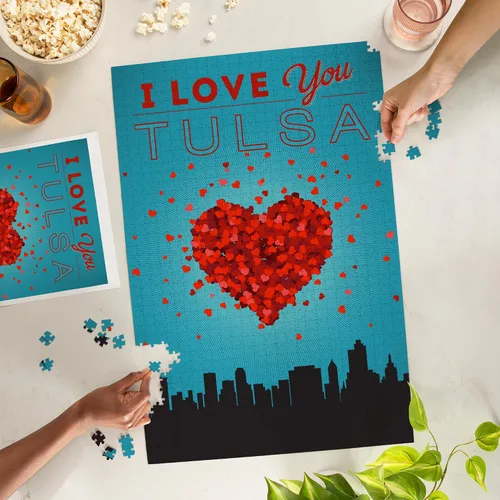 Vista 2 de I Love You Tulsa, Oklahoma (rompecabezas de 1000 piezas, tamaño 19 x 27, desafiante rompecabezas para adultos y familia, fabricado en Estados Unidos)