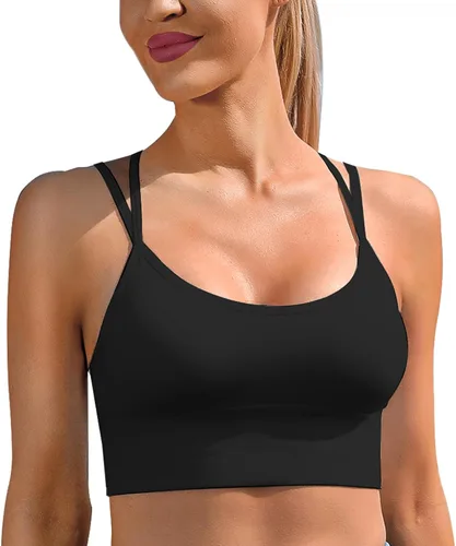 Vista 3 de Sykooria - Pack de 3 sujetadores deportivos con tirantes para mujer, sexys de espalda cruzada, para yoga, correr, atletismo, gimnasio