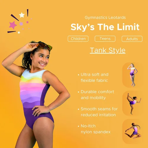 Vista 2 de Destira Leotardos de gimnasia para niñas, mallas súper suaves con scrunchie, gimnasia, baile, animación, yoga y más