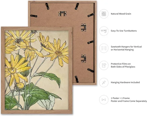 Vista 2 de Poster Master Póster vintage Overbeck – Impresión de acuarela retro – Regalo para artistas, amigos, girasoles, hermoso, botánico, planta