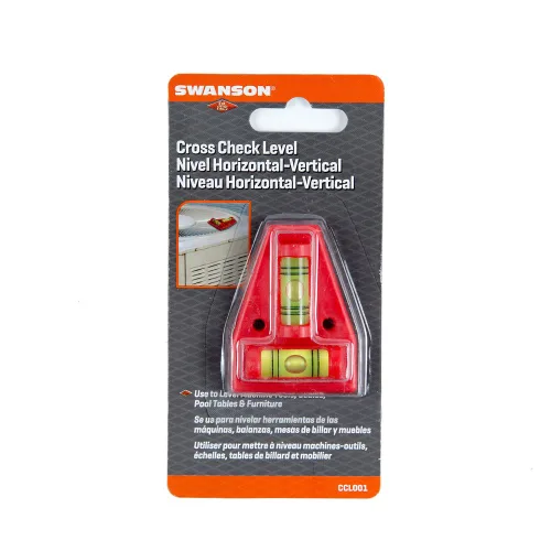 Vista 3 de Swanson Tool Company CCL001 Nivel de Verificación Cruzada se monta con Tornillos o Adhesivo (No Incluidos), y Muestra Nivelación de Adelante hacia