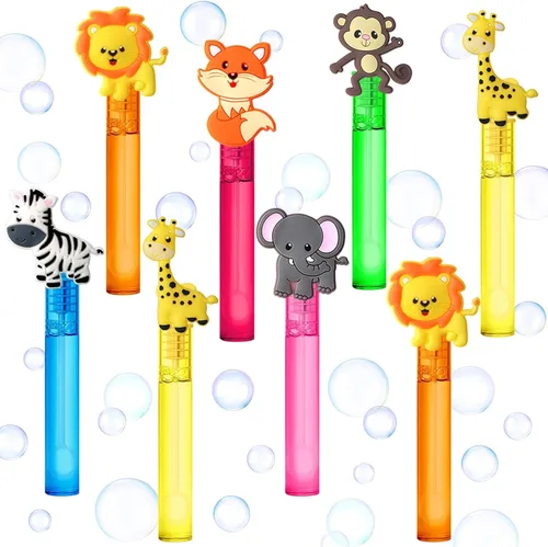 Vista 10 de AMFZON 25 piezas de varitas de burbujas con forma de bloques de construcción para fiestas infantiles, juguetes de varitas de burbujas mini