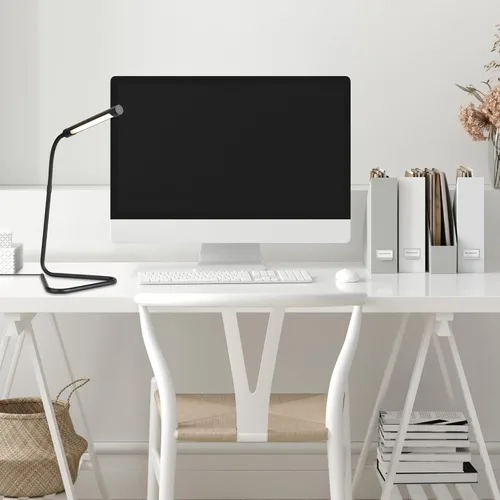 Vista 2 de GLOBE Electric 56060 Arden - Lámpara LED de escritorio integrada de 12", cuello de cisne ajustable, interruptor de encendido y apagado en línea