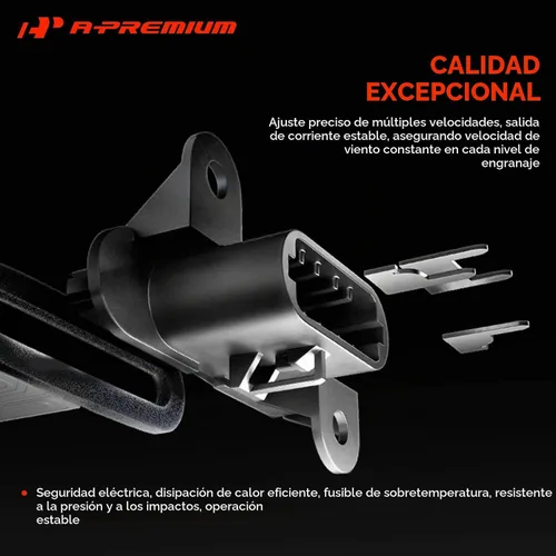 Vista 7 de A-Premium Resistencia del motor del ventilador de HVAC delantero con conector de 3 pines