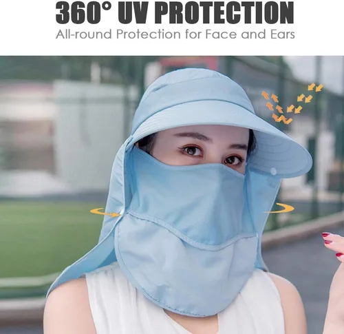 Vista 2 de Sombrero de ala ancha – Multifuncional UPF 50 protección cubo pesca sombrero sombrero gorra