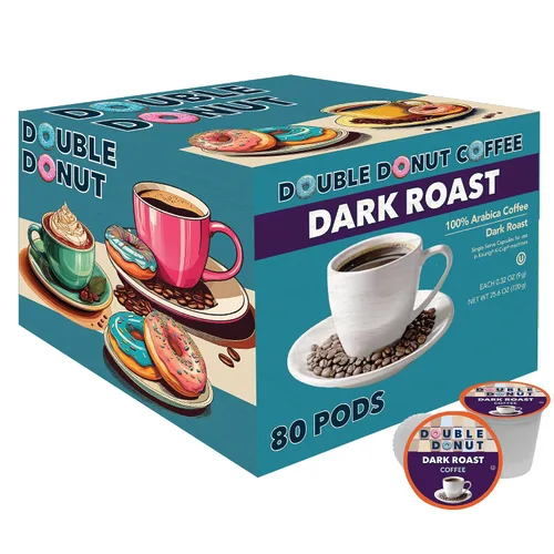 Vista 85 de Double Donut Coffee Cápsulas de café de arándanos, cápsulas de café con sabor a arándanos de una sola porción, café tostado medio para cafeteras