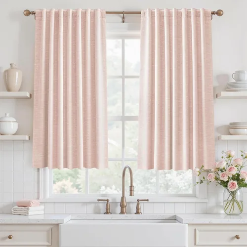 Vista 46 de Cortinas opacas de 54 pulgadas de largo para dormitorio, sala de estar, cortinas beige con aislamiento térmico, oscurecimiento de la habitación