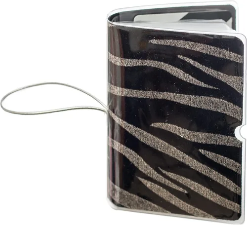 Vista 3 de Soporte para tarjetas de crédito para mujeres, soporte para cupones de tarjetas de fidelidad y organizador con 32 ranuras para tarjetas, Cebra
