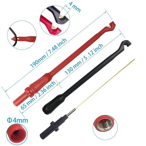 Vista 2 de Kit de cables de prueba de multímetro de 28 piezas con bolsa