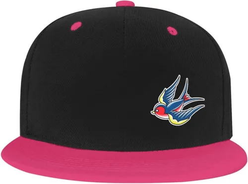 Vista 2 de QIZYOQA Swallow Snapback Sombreros para Hombres Mujeres Sombrero Gorra de Béisbol Gorra de Béisbol Visera Plana Sombrero Blanco