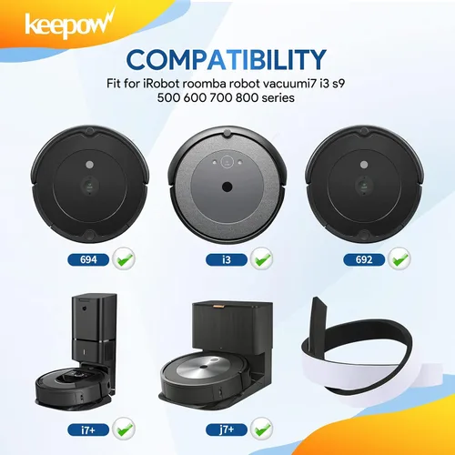 Vista 2 de Paquete de 2 parachoques suaves compatibles con iRobot 671 675 500 600 700 800, 21 x 0.8 pulgadas