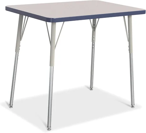 Vista 51 de Berries Mesa rectangular para actividades, altura A, Gris/Negro/Negro, 1