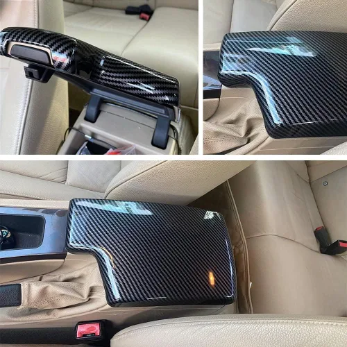 Vista 3 de para BMW Serie 3 E90 E91 E92 E93 2006-2012 ABS Cubierta de Caja de Almacenamiento de Cubierta de Tapa de Consola de Coche de Fibra de Carbono