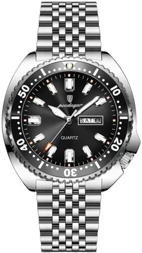 Vista 13 de Hombres de negocios reloj fecha semana impermeable luminoso hombre de lujo reloj de pulsera deportes acero inoxidable hombres moda cuarzo relojes
