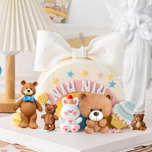 Vista 12 de ZiXiang - Molde de fondant de perlas de silicona para oso, juego de 5 Ball Pearl Semi Sphere Chocolate Molds Teddy Bear Cake Decorating Cupcake