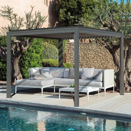 Vista 32 de Domi Pergola Screen All Aluminum, sombra de privacidad, 1 paquete, marrón