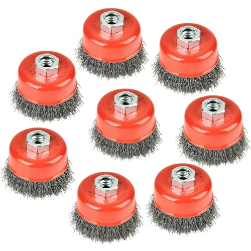 Vista 21 de A A IN Paquete de 2 ruedas de alambre para amoladora angular, cepillo de rueda de alambre de 3 pulgadas con eje roscado de 5/8"-11 para amoladora