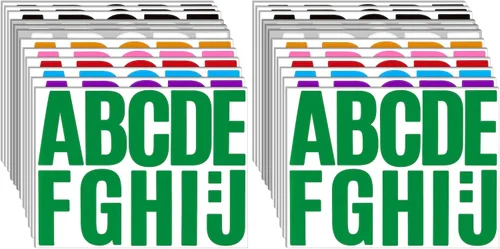 Vista 14 de Bemeol 340 piezas de 30 hojas de calcomanías de letras grandes de 4 pulgadas, autoadhesivas, letras del alfabeto, calcomanías para tablones de Negro