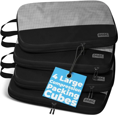Vista 2 de 4 cubos grandes de compresión para viajes, organizadores de equipaje - Cubos de embalaje de viaje para maletas
