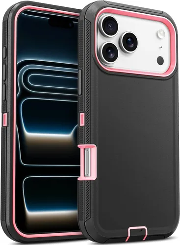 Vista 20 de Jelanry - Funda para iPhone 15 5G, protección resistente, resistente, color negro Dropproof & Dual-Layer Protective Back Cover with Port Anti