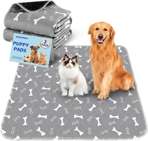 Vista 13 de Almohadillas lavables para orina para perros, paquete de 2 almohadillas reutilizables para cachorros, almohadillas de orina de perro de rápida