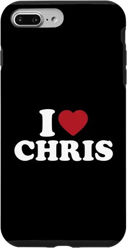 Vista 12 de Funda con corazón rojo para iPhone 16 I Love Chris, I Heart Chris