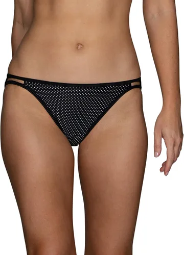 Vista 18 de Vanity Fair Bragas de bikini con tira para mujer, Illumination, con elástico sedoso y ribete de satén Paquete de 3 Negro (Midnight Black)