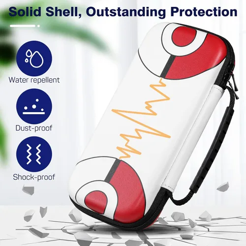 Vista 4 de MoKo Funda de transporte para Nintendo Switch modelo OLED 2021Nintendo Switch, funda de transporte portátil de viaje con 10 ranuras para tarjetas