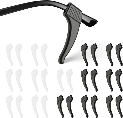 Vista 8 de SMARTTOP 20 Pairs Anti-Slip Eyeglass Ear Grips Hook Comfortable Silicone Elastic Eyeglasses Temple Tips Sleeve Retainer-For Eyewear Sunglasses Negro