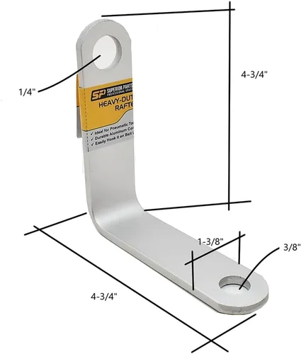 Vista 6 de Superior Parts GH4 - Gancho en forma de L (aluminio) para pistolas de clavos con conexión de aire NPT de 1/4" y 3/8