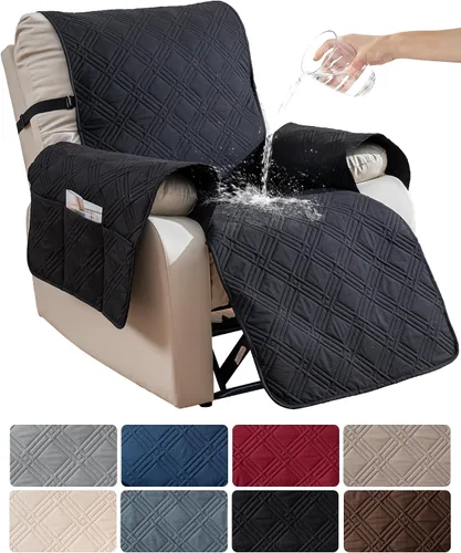 Vista 9 de Funda impermeable para silla reclinable, fundas para silla reclinable de gran tamaño reversibles con bolsillo, fundas para silla reclinable