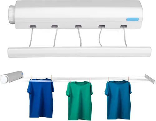 Vista 5 de Milltrip Tendedero retráctil, líneas de ropa de interior, tendedero telescópico para secar ropa para suministros de interior y exterior