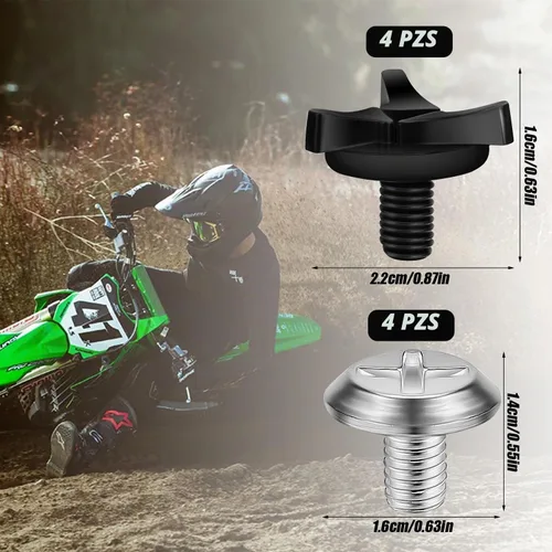 Vista 2 de 8 tornillos para casco de motocicleta, accesorios para casco de motocicleta (negro, plateado)