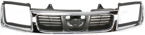 Vista 5 de Garage-Pro Conjunto de Parrilla Frontal para Nissan Frontier 1998-2000, Cáscara Cromada, Inserción Negra, Accesorios Nissan Frontier, NI1200183