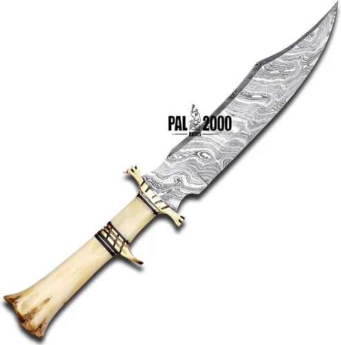 Vista 8 de PAL 2000 KNIVES Acero de Damasco hecho a mano 15 pulgadas caza Bowie cuchillo 9871