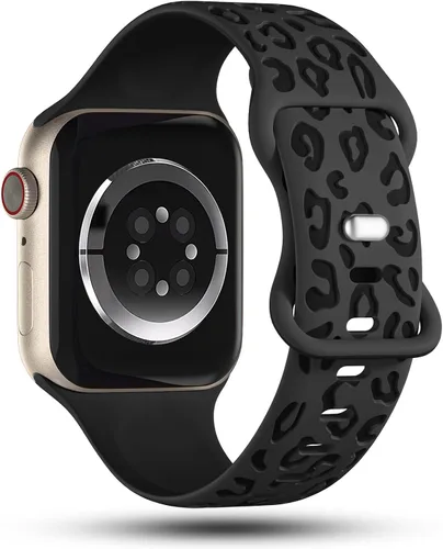 Vista 3 de CreateGreat Correas de leopardo grabadas compatibles con Apple Watch Band de 1.575 in 1.614 in 1.496 in 1.654 in 1.732 in 1.772 in 1.811 in 1.929 in