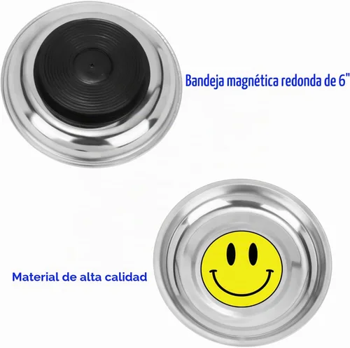 Vista 4 de VASTOOLS Bandeja de piezas magnéticas 3 unidades, cuenco redondo de piezas magnéticas de 6 pulgadas, acero inoxidable, para tornillo, enchufe