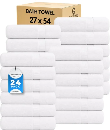 Vista 7 de GOLD TEXTILES Juego de 24 toallas de baño negras de alta absorción, multiusos, secado rápido, para piscina, gimnasio, hotel, spa