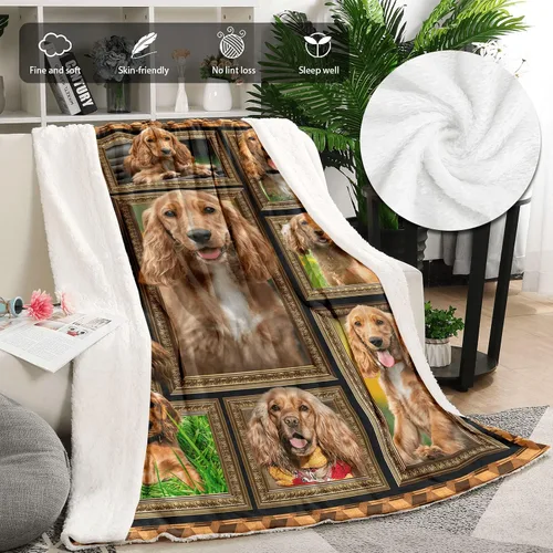 Vista 2 de Manta de perro Cocker Spaniel para niños, bonita manta de franela suave y acogedora para niñas y niños, mantas para bebés y niños pequeños