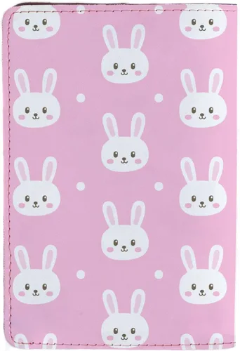 Vista 2 de KIDS COLLECTION - Soporte para pasaporte personalizado - Cartera de viaje - Cartera para pasaporte, Patrón de conejito Cutie - Rosa, Accesorios