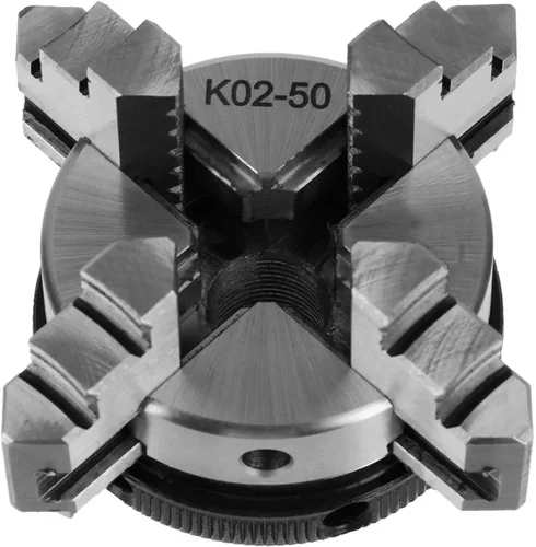 Vista 6 de Mini torno de 4 mandíbulas de 1.969 in, sujeción autocentrante reversible, montaje de rosca M14, torno manual para carpintería, mandril compacto