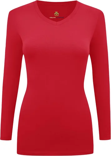 Vista 10 de Natural Uniforms - Camiseta de manga larga con cuello en V para mujer, para usar debajo de la ropa quirúrgica Aguamarina