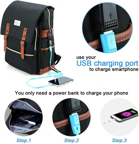 Vista 3 de Modoker - Mochila vintage para laptop, para mujeres y hombres, mochila para la escuela y la universidad