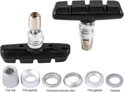 Vista 7 de Chooee Pastillas de freno en V para bicicleta, juego de pastillas de freno de bicicleta, 2 pares de zapatas de freno universales