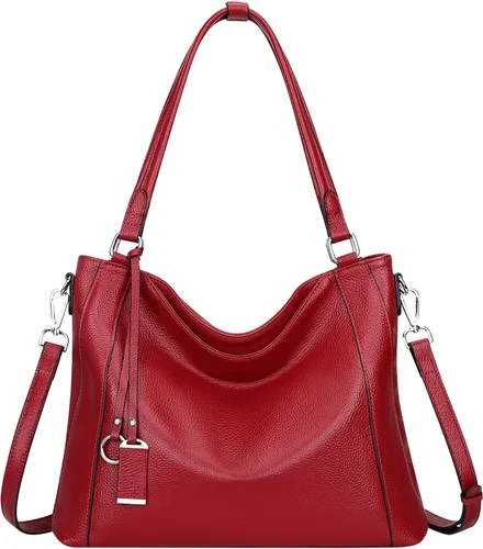Vista 9 de Over Earth Genuine Leather Purses for Women Large Hobo Bags Lady Shoulder Handbags with Detachable Strap