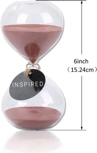 Vista 3 de SWISSELITE - Temporizador de arena con diseño de biloba y reloj de arena - cristal inspirado/hogar, escritorio, decoración de oficina